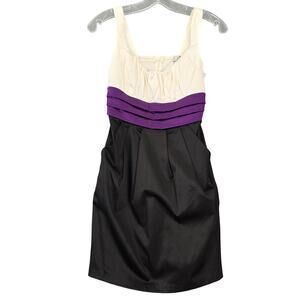 Trixxi Black White Dress Midi Formal Tie Classic Sleeveless Women Size 3 Juniors